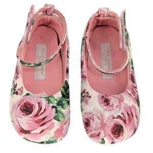 Dolce & Gabbana Bambino Rose Print Mary Jane Shoes EU20 US5 Toddler Italy
